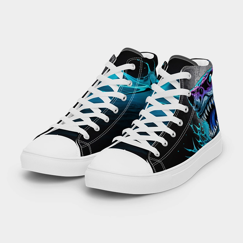 Shark Neon | Canvas High-Top Sneaker | Damen