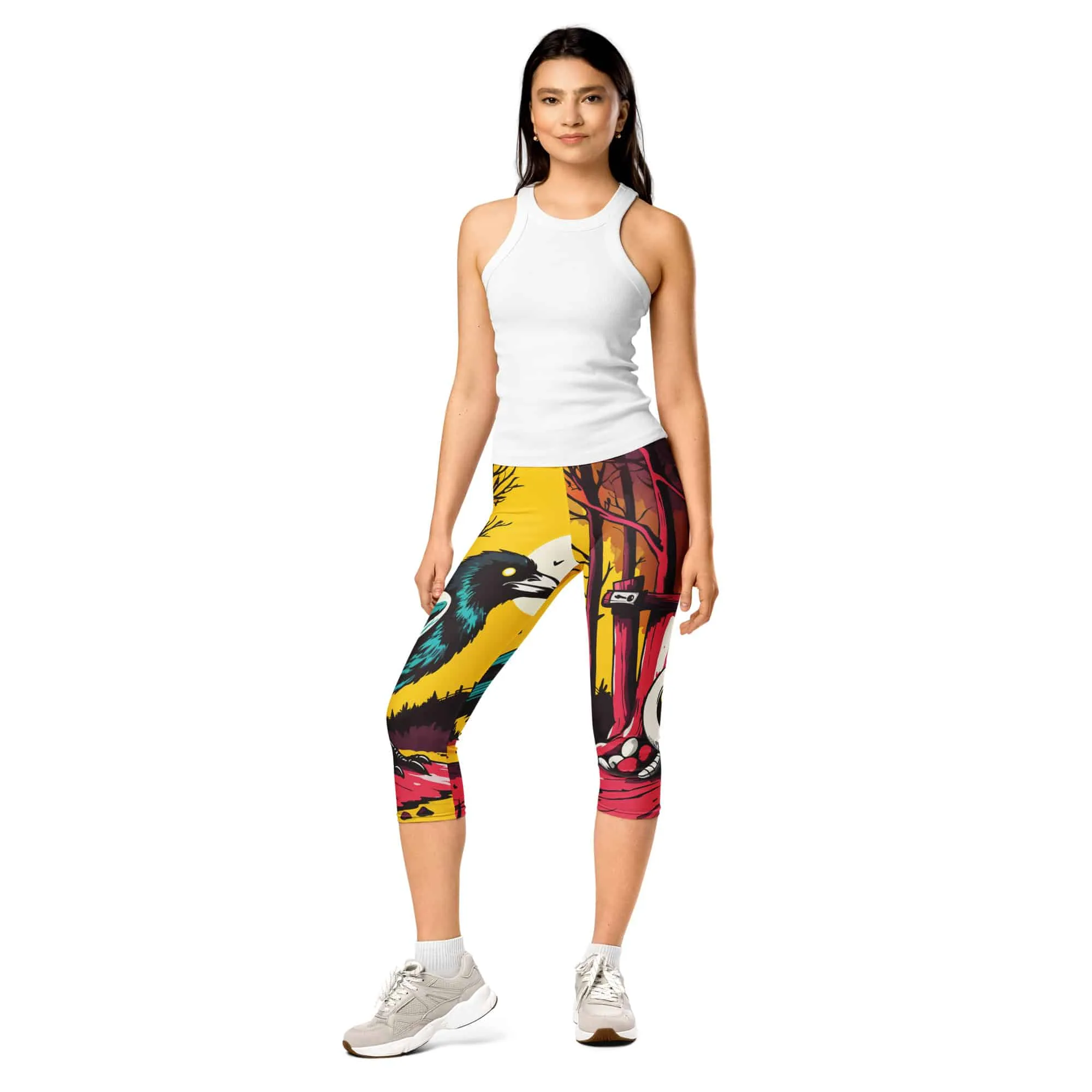 Raven Horror Forest | Capri-Leggings Damen