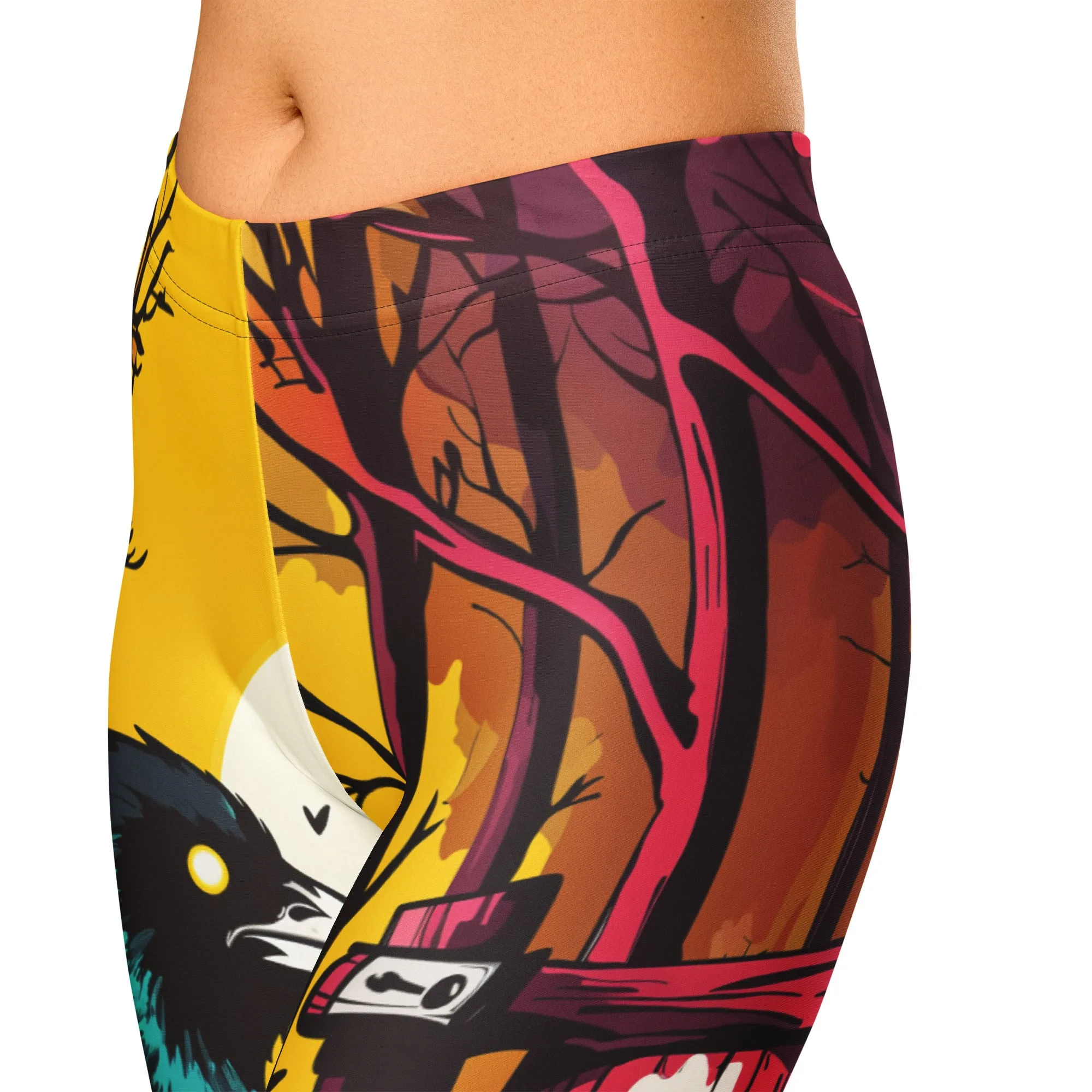 Raven Horror Forest | Capri-Leggings Damen