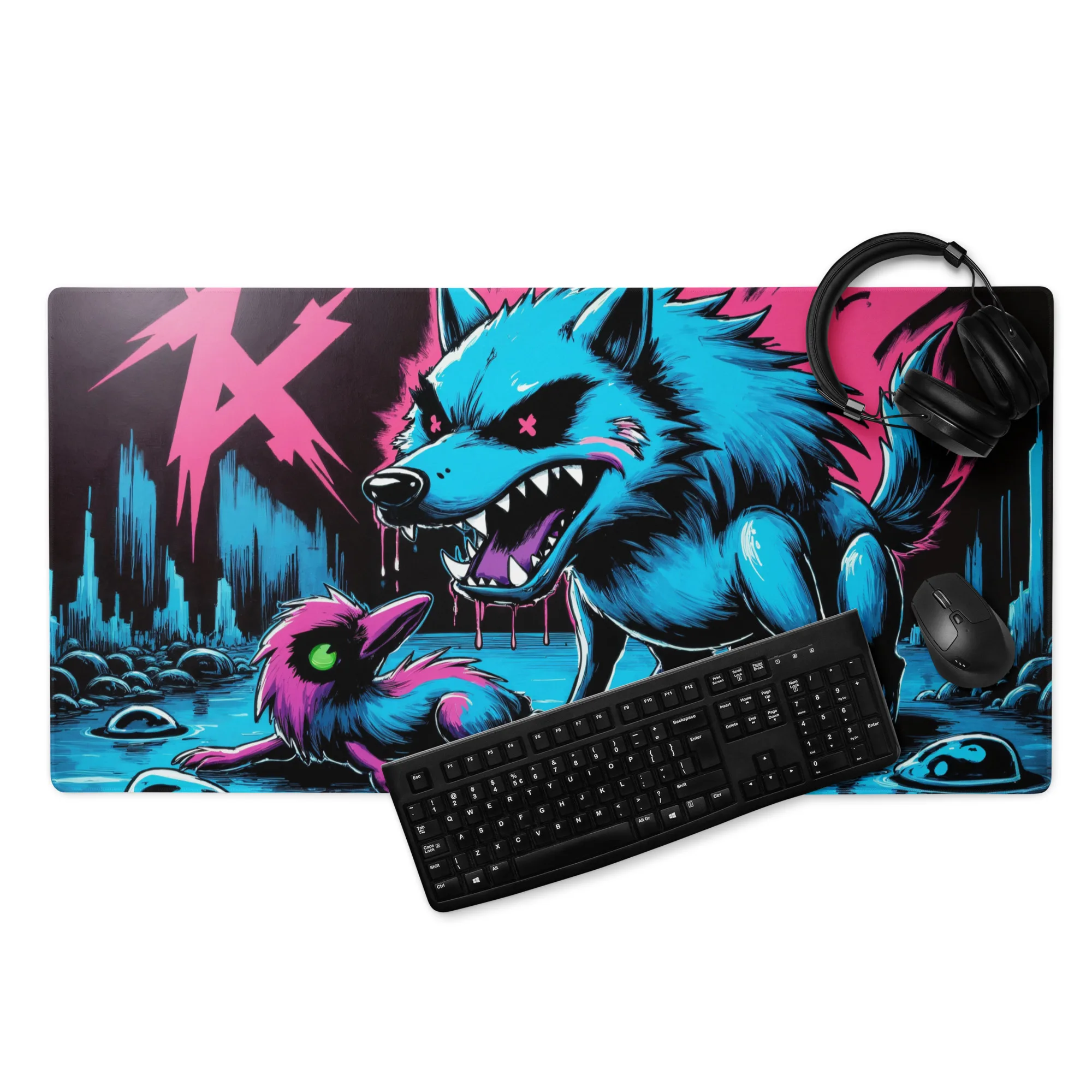 Neon Wolf  | Gaming Mousepad XXL –