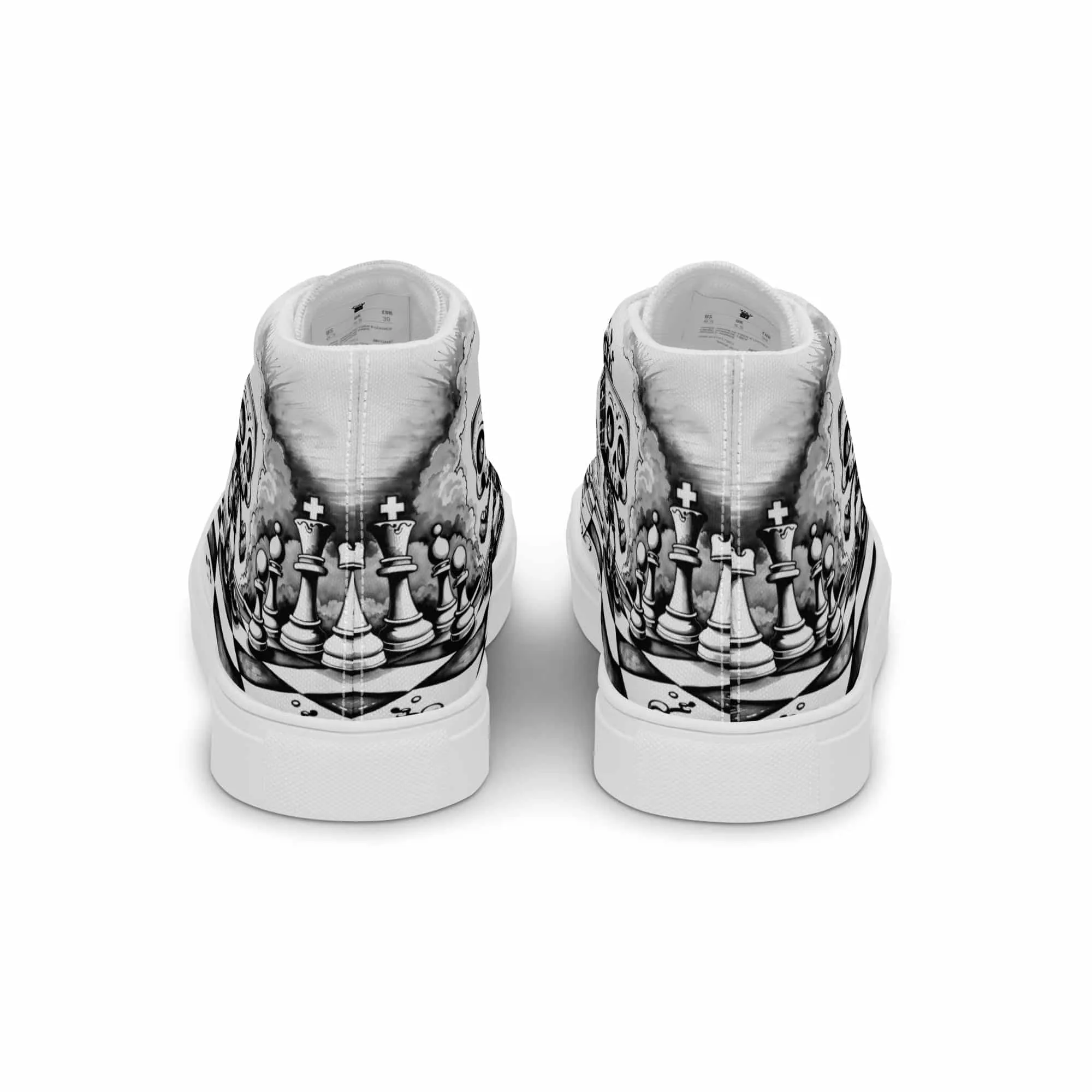 Chess Skull | Canvas High-Top Sneaker Herren