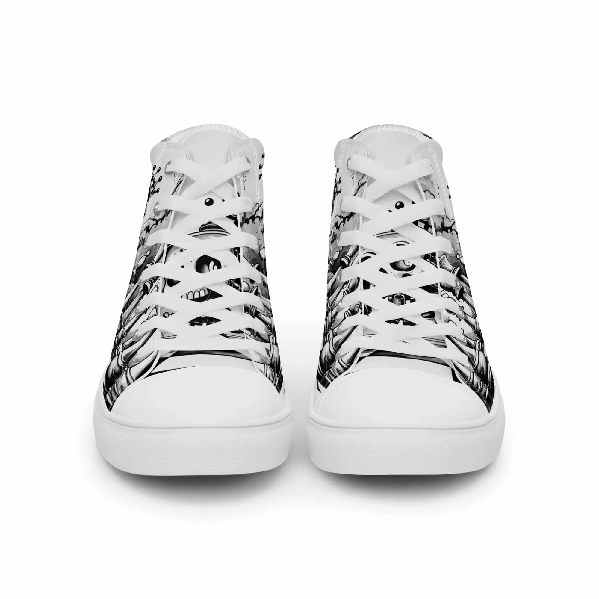 Chess Skull | Canvas High-Top Sneaker Herren