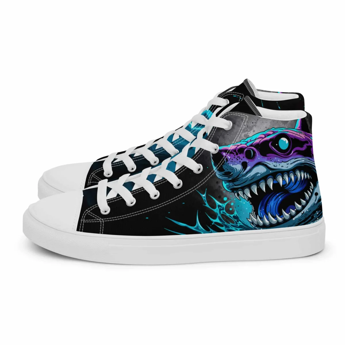 Shark Neon | Canvas High-Top Sneaker Herren
