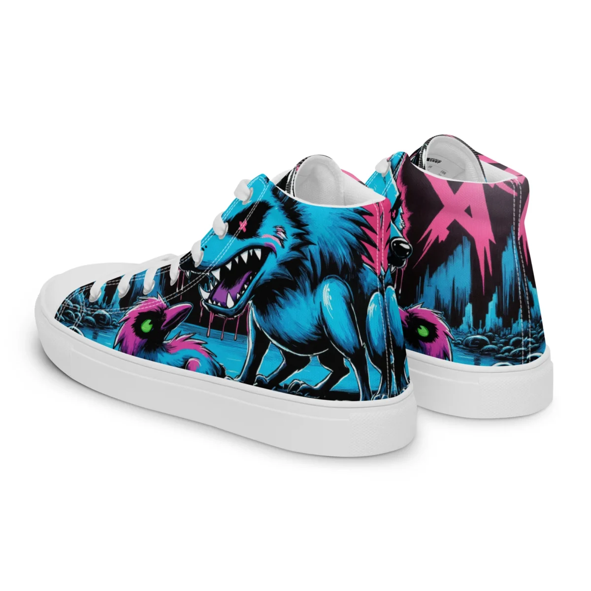 Neon Wolf | Canvas High-Top Sneaker Herren