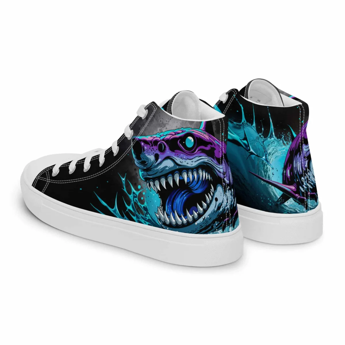 Shark Neon | Canvas High-Top Sneaker Herren