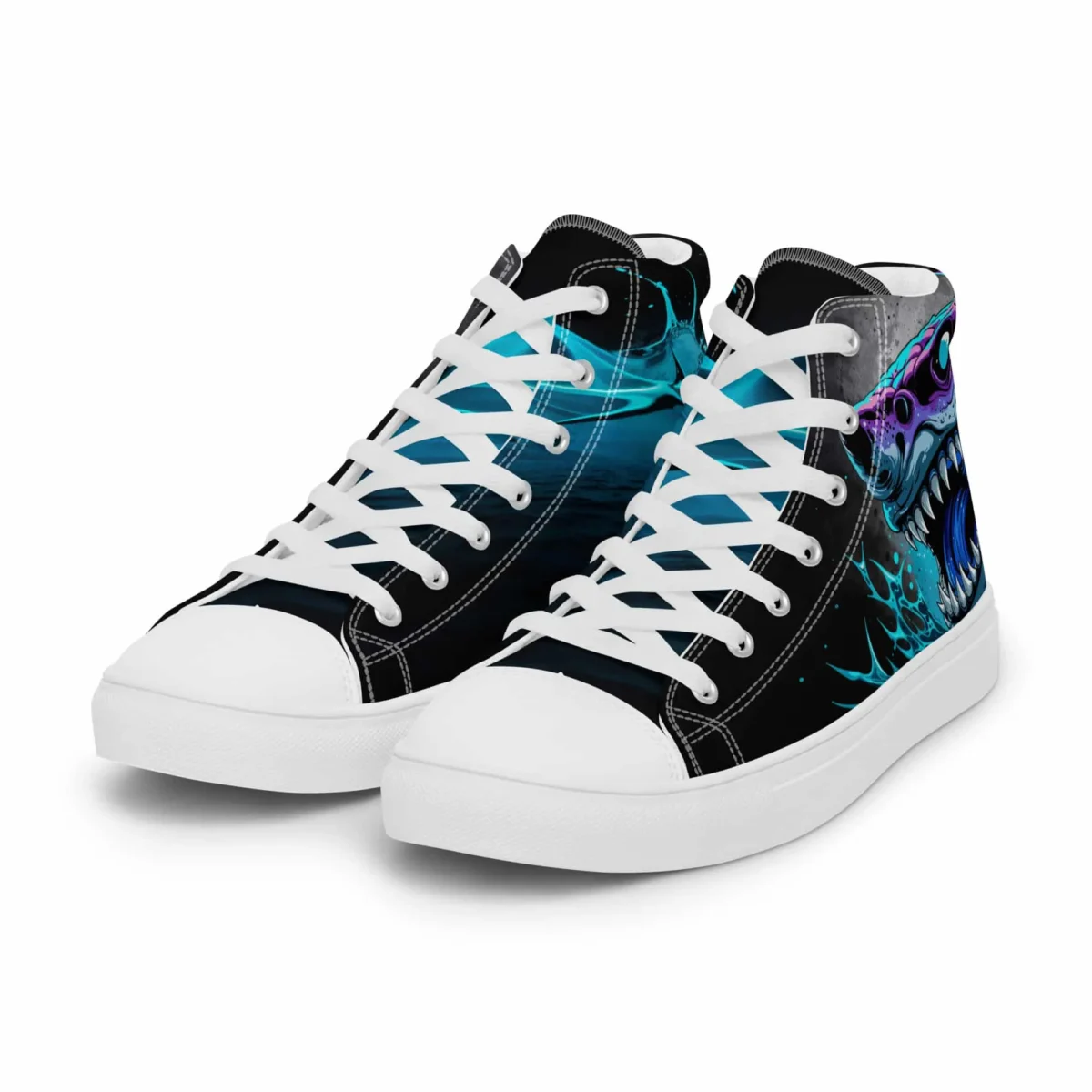 Shark Neon | Canvas High-Top Sneaker Herren