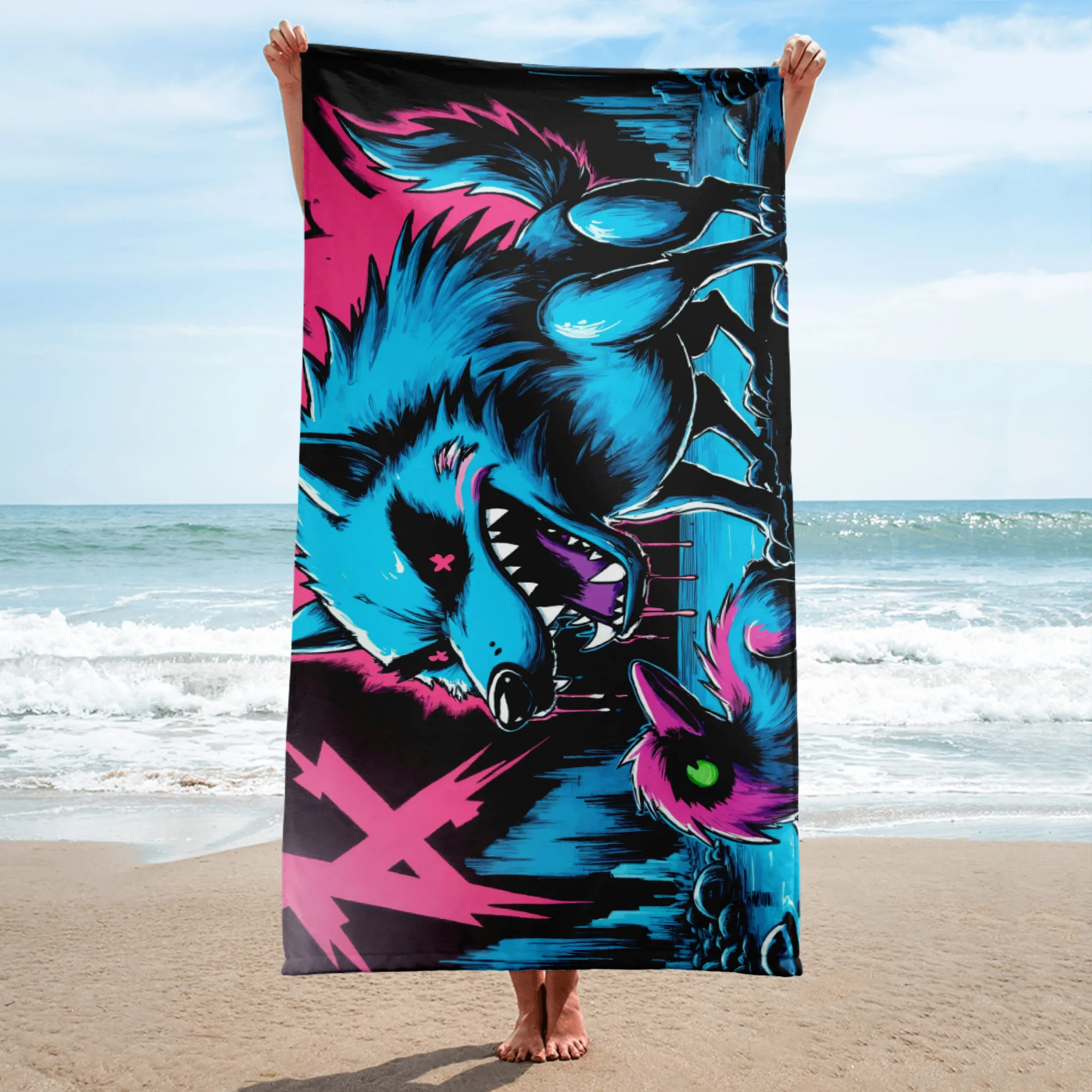 Neon Wolf | Badehandtuch