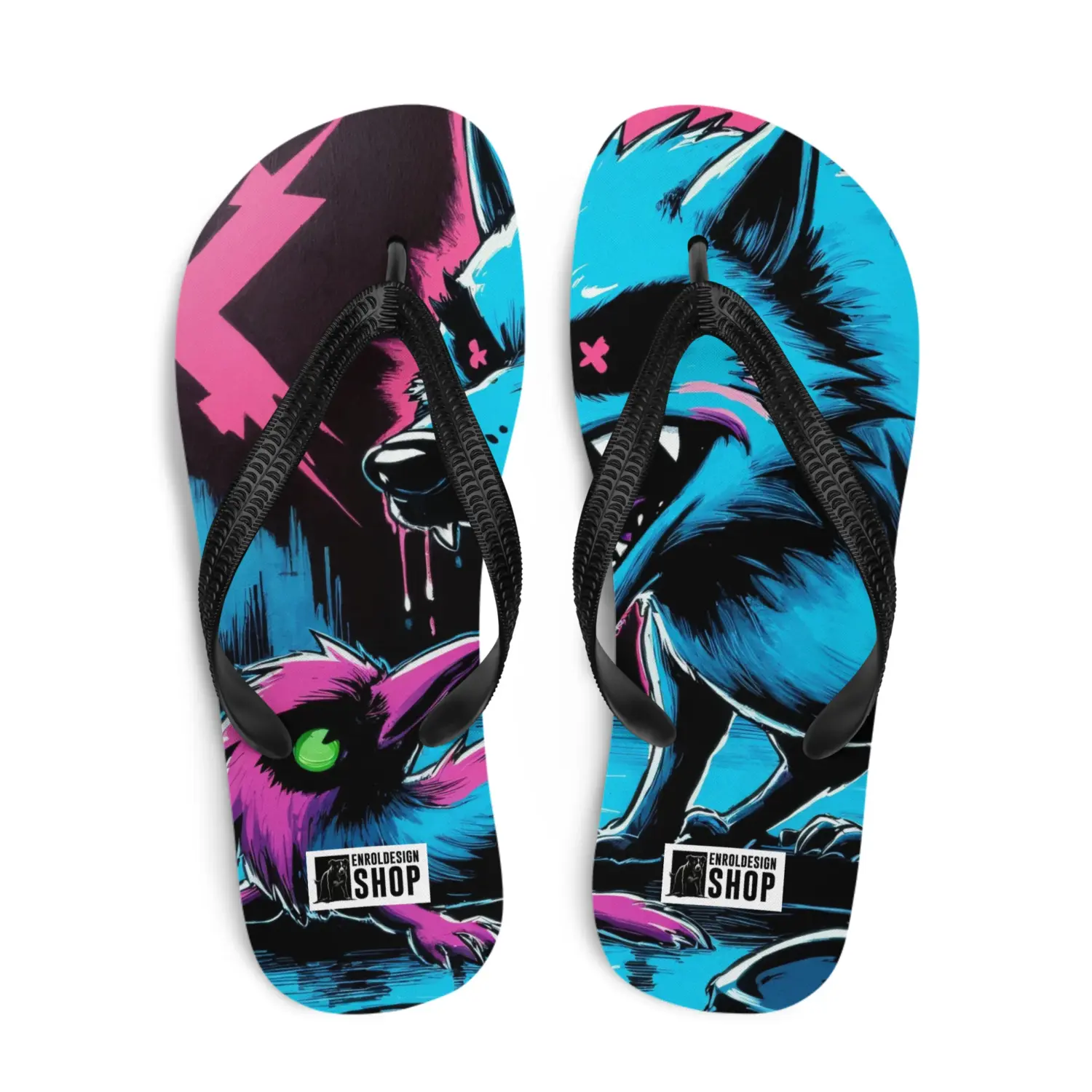 Neon Wolf  | Flip-Flops