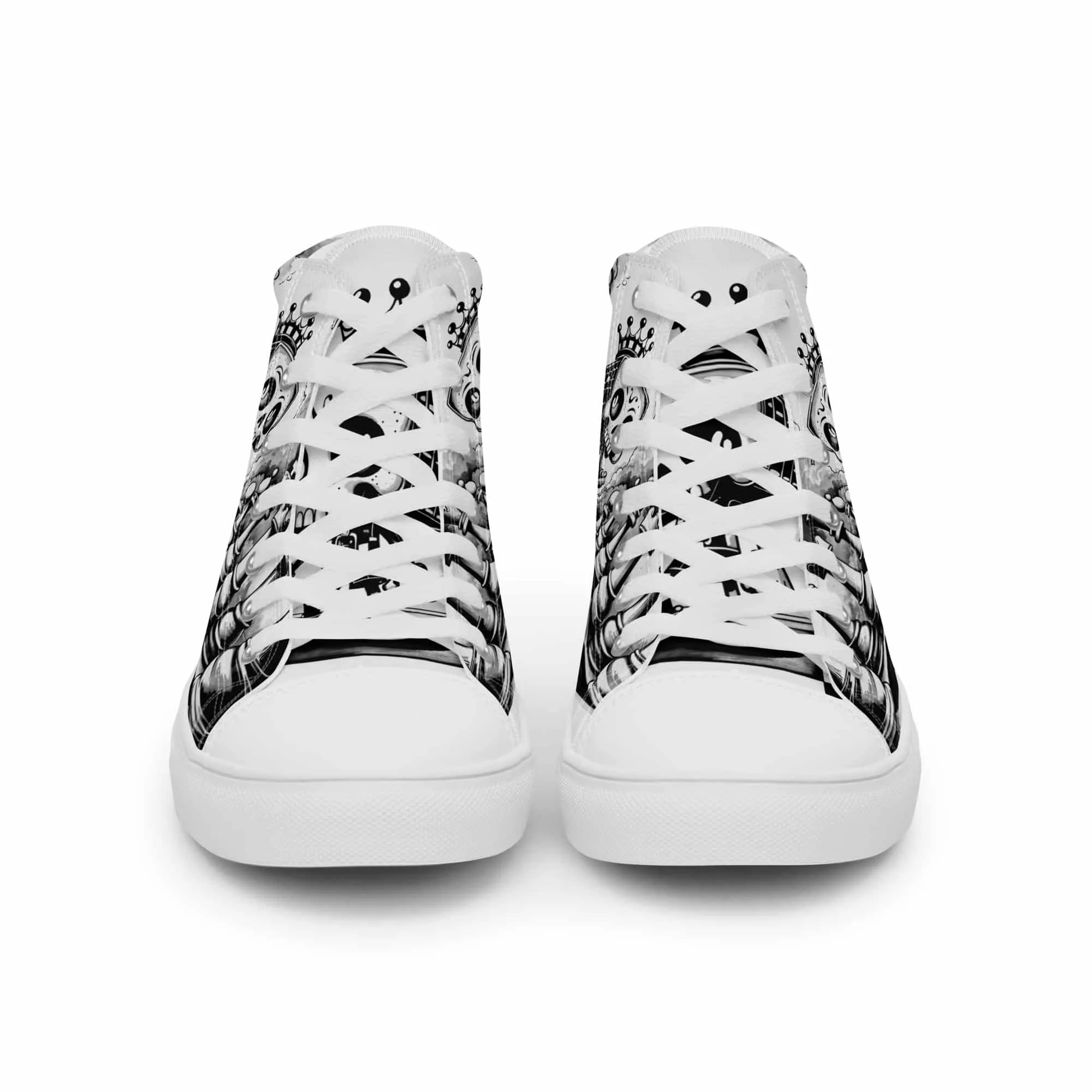 Chess Skull | Canvas High-Top Sneaker Damen