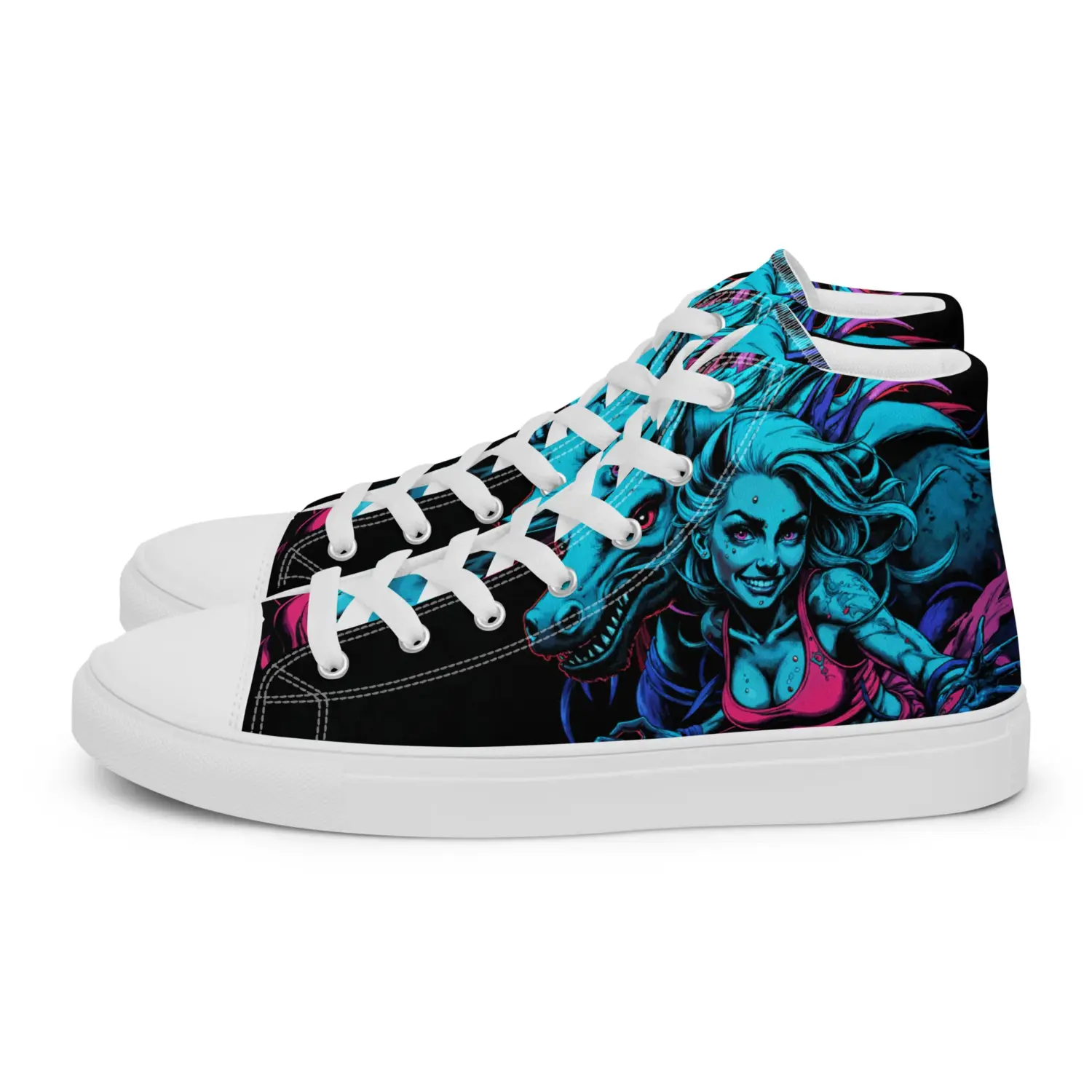 Neon Unicorn | Canvas High-Top Sneaker Damen