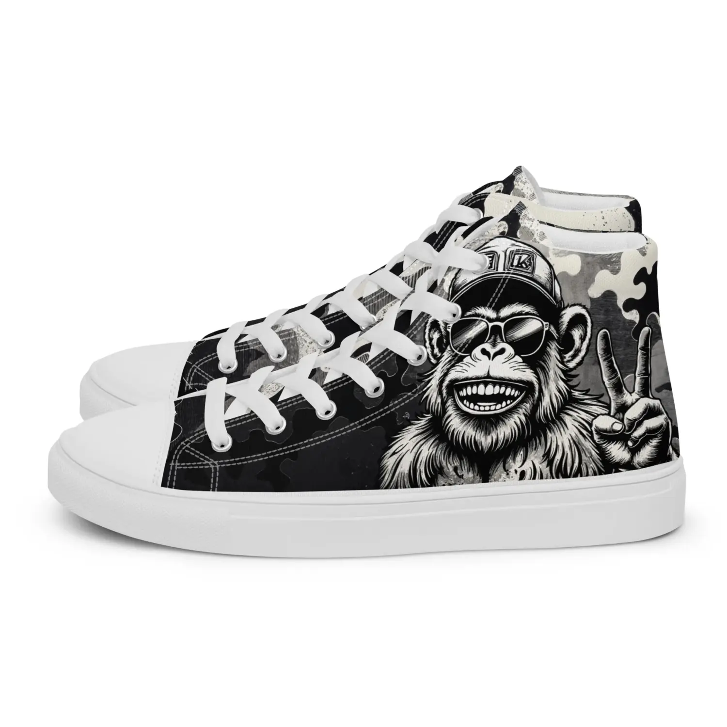 Monkey Camo | Canvas High-Top Sneaker Damen