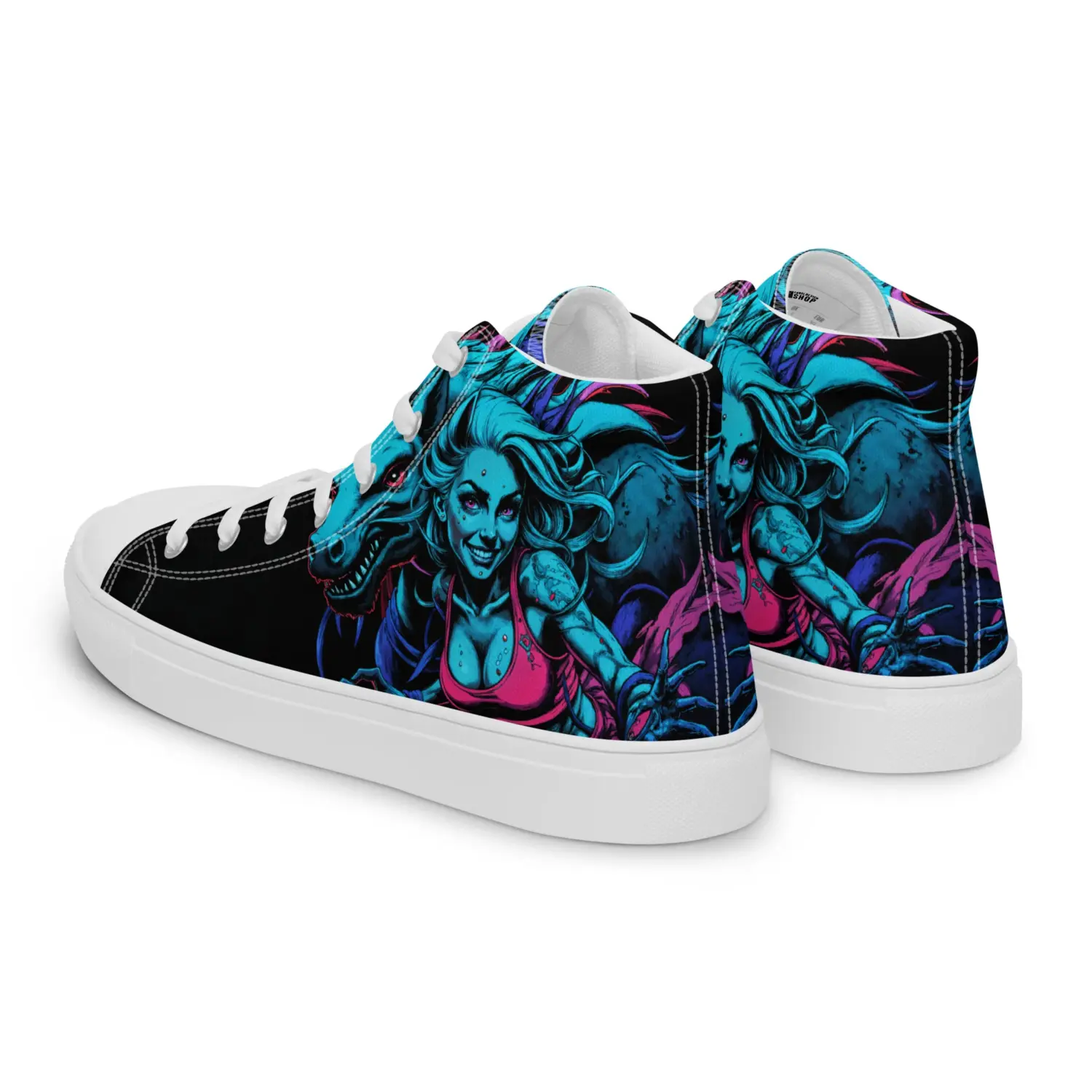 Neon Unicorn | Canvas High-Top Sneaker Damen