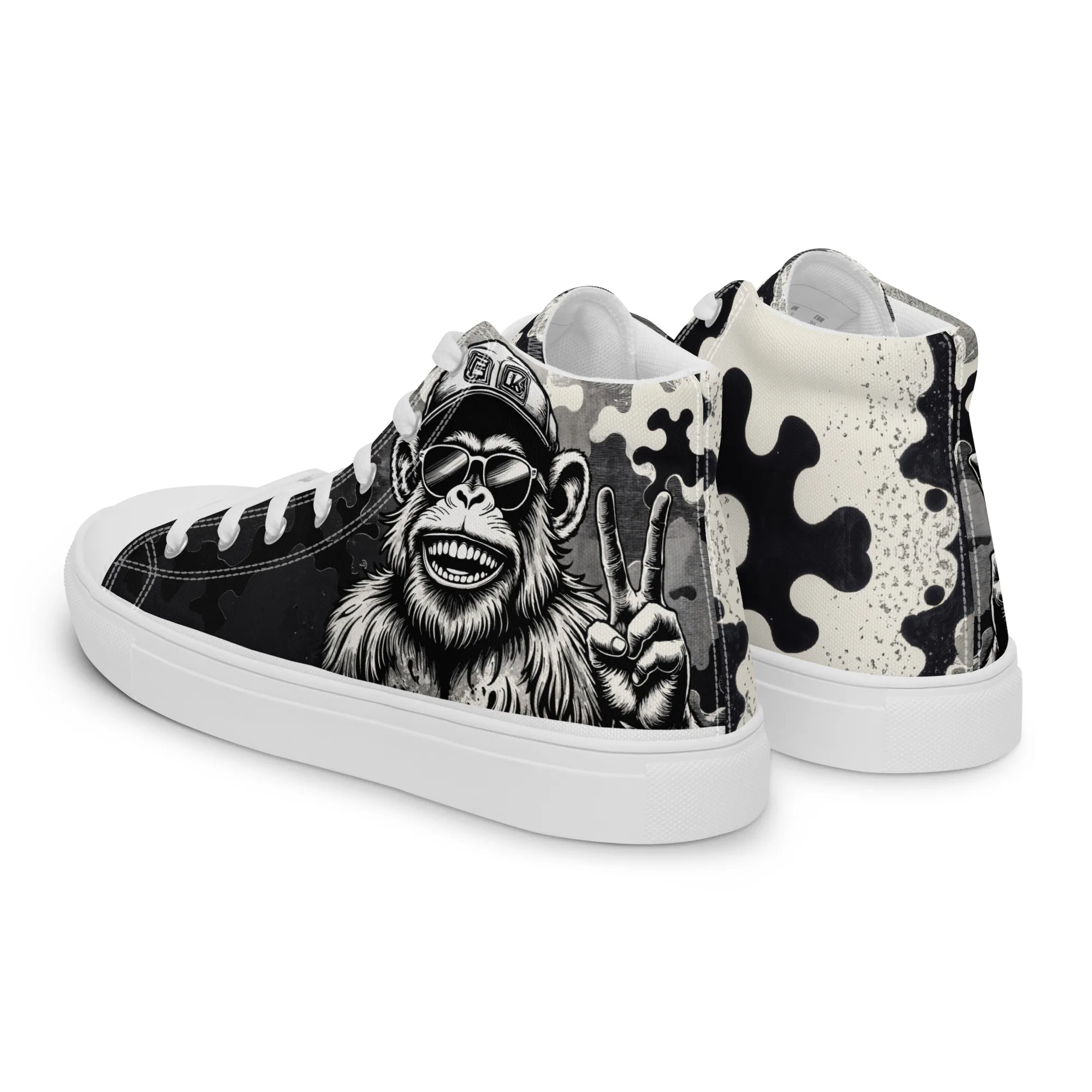 Monkey Camo | Canvas High-Top Sneaker Damen