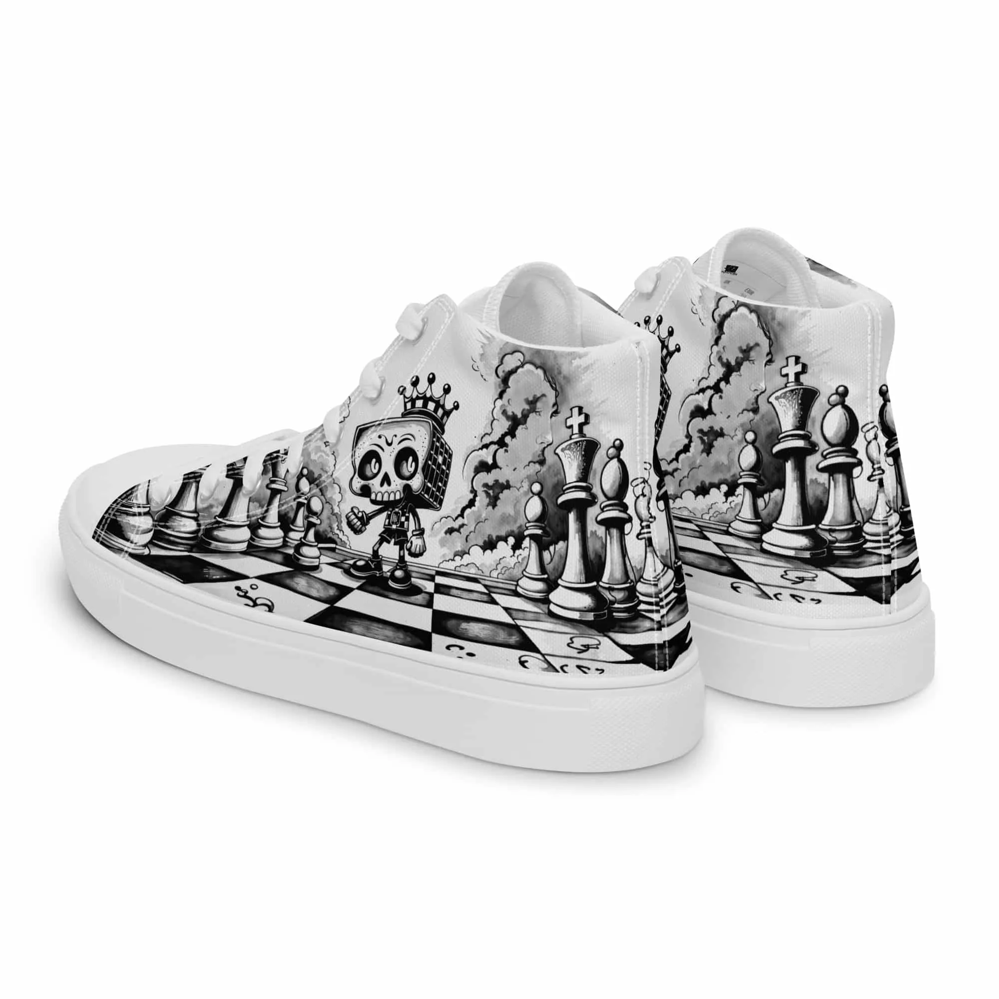 Chess Skull | Canvas High-Top Sneaker Damen