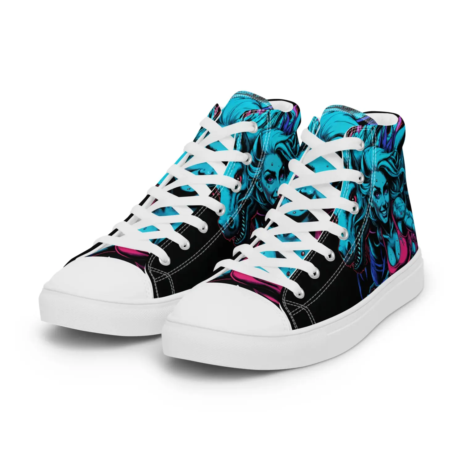 Neon Unicorn | Canvas High-Top Sneaker Damen