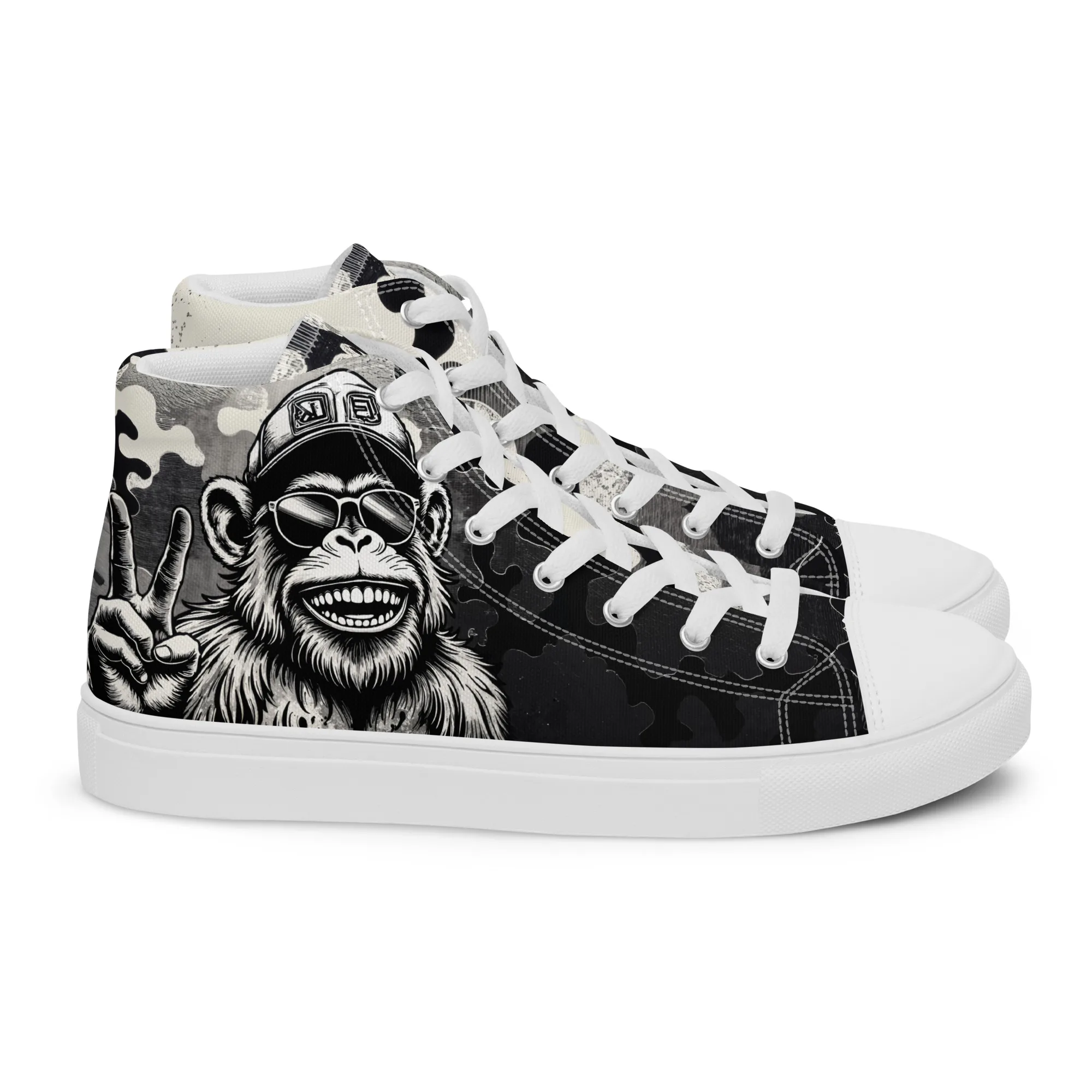 Monkey Camo | Canvas High-Top Sneaker Damen
