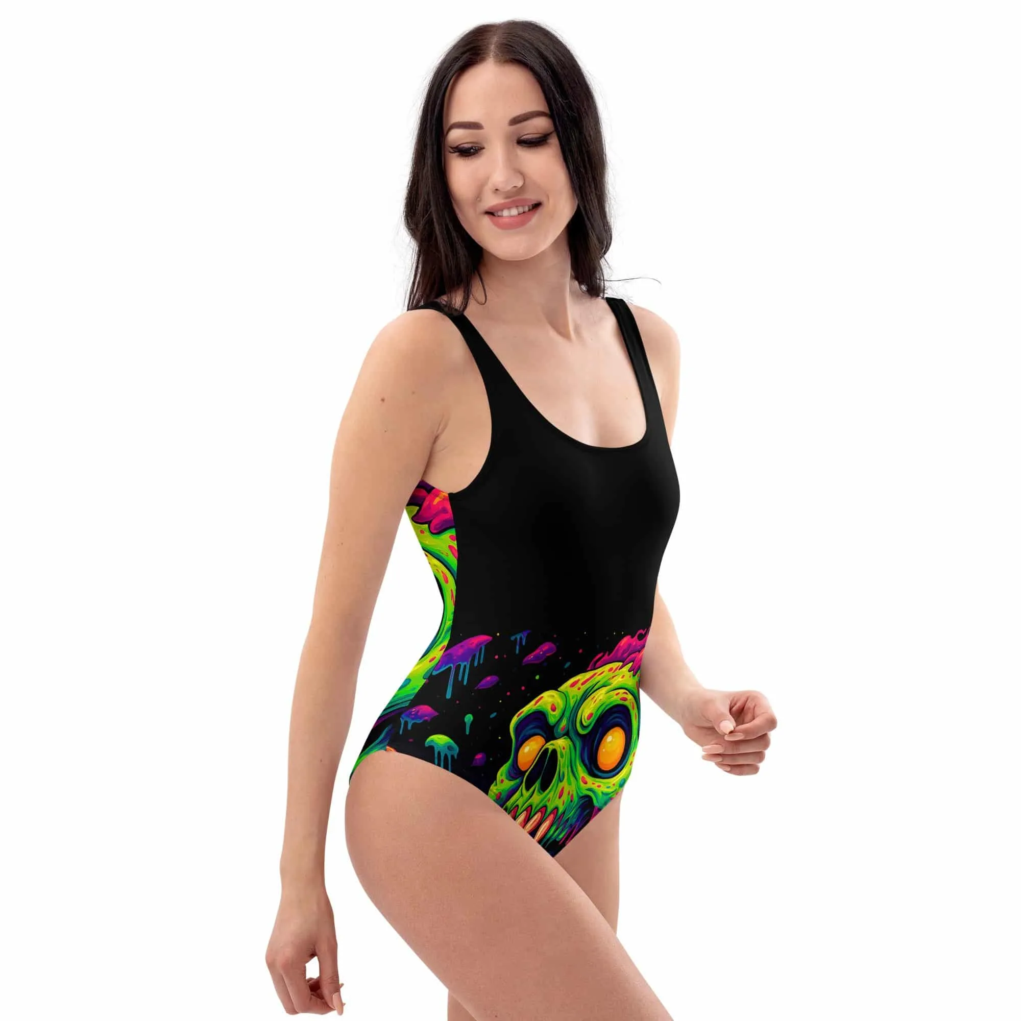 Psychedelic Skull | Badeanzug Damen