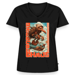 EnrolDesign_Bring Chaos_Design_SkateShirt_BIO V Ausschnitt Shirt_Frauen