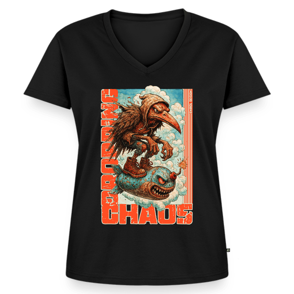 Bring Chaos | Frauen Bio-T-Shirt mit V-Ausschnitt