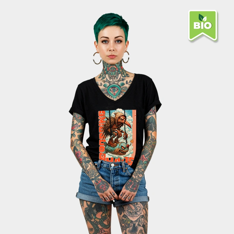 Bring Chaos | Frauen Bio-T-Shirt mit V-Ausschnitt