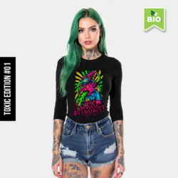EnrolDesign_Toxic_Design_Skater Frauen Slim Fit Langarmshirt_BIO