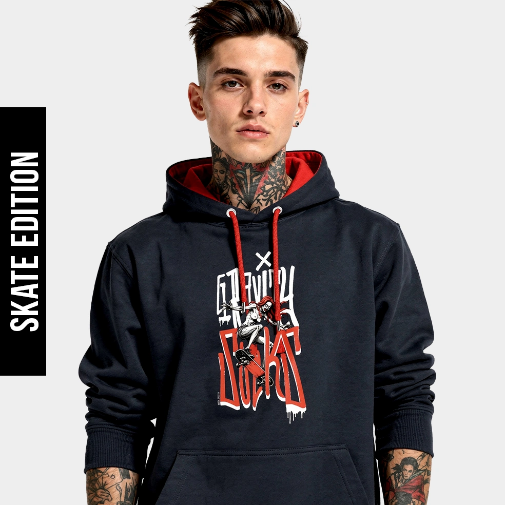 EnrolDesign Hoodie Berlin Mann Hoodie Dark Skater Hoodie Gravity