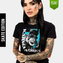 EnrolDesign - Shirt - Frauen Shirt - Dark - Skater Shirt - Karma Works - Blue