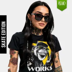 EnrolDesign - Shirt - Frauen Shirt - Dark - Skater Shirt - Karma Works - yellow