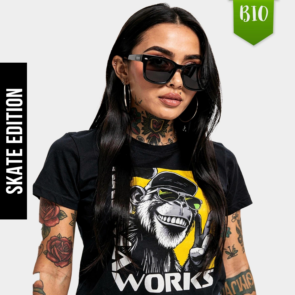 EnrolDesign - Shirt - Frauen Shirt - Dark - Skater Shirt - Karma Works - yellow