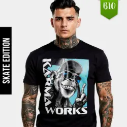 EnrolDesign - Shirt - Herren Shirt - Dark - Skater Shirt - Karma Works - Blue